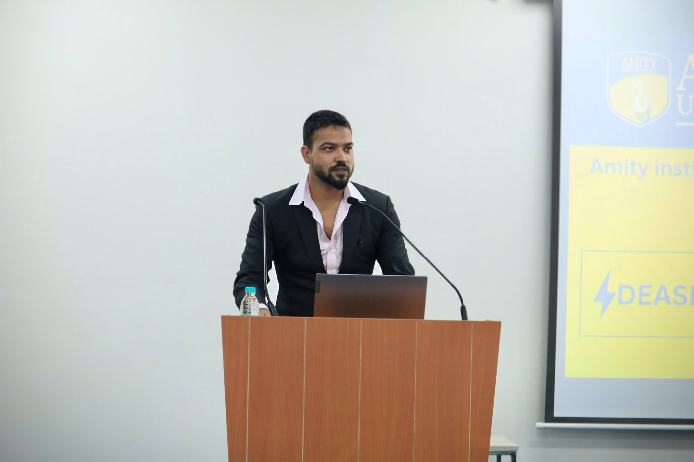MD Afsar Hussain speaking as chief guest at a university innovation event
